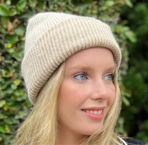 WS Angora Blend Slouch Beanie - Fawn - Image 1