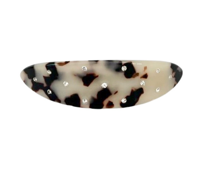 Acetate Barrette Oval & Crystal L Tort