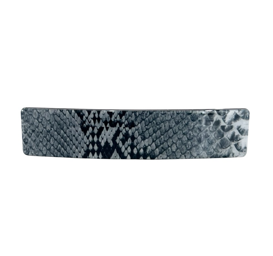 Acetate Barrette - Snake Grey
