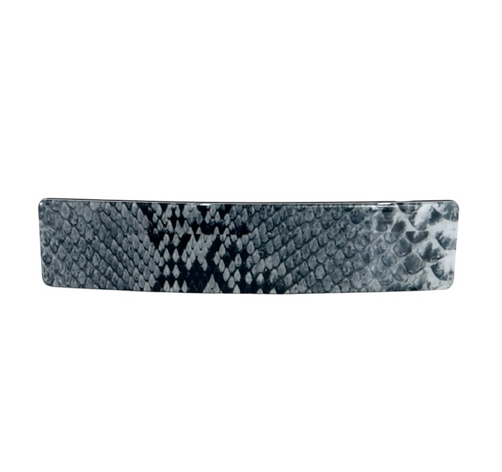 Acetate Barrette - Snake Grey