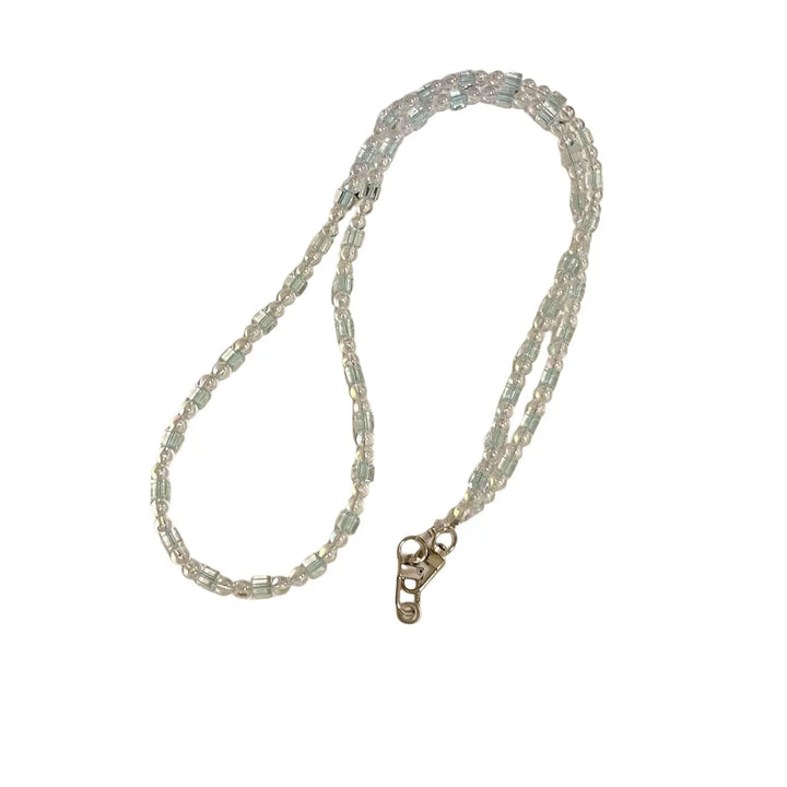 WS  Premium Crystal Crossbody Phone Strap - Green silver