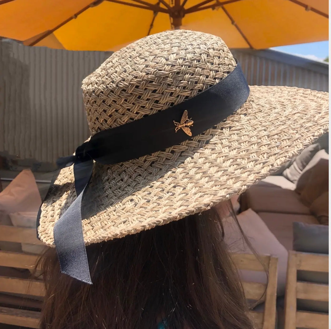 100% Seagrass Woven Boater & Ribbon