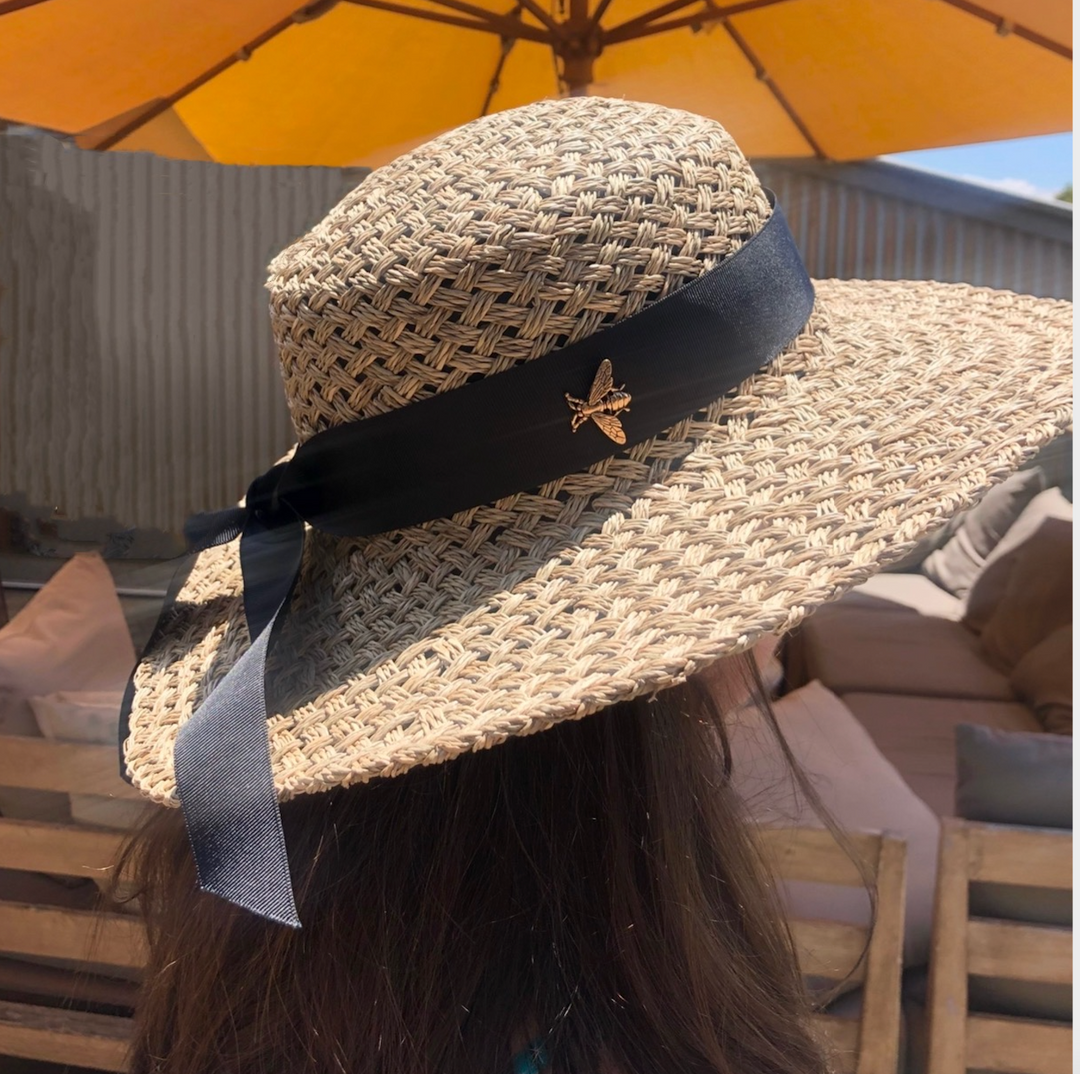 100% Seagrass Woven Boater & Ribbon