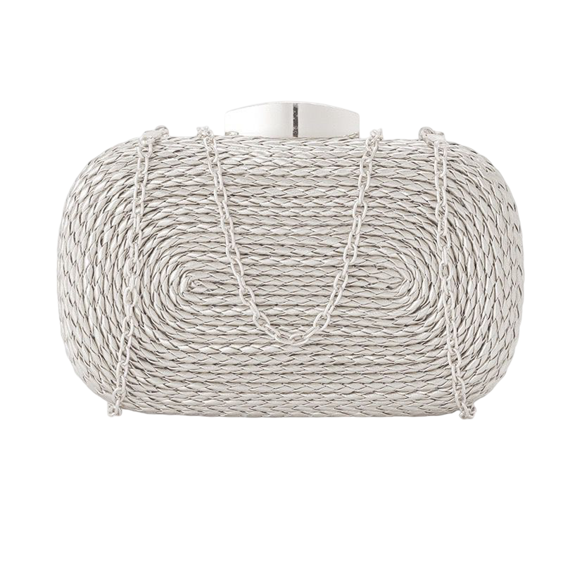 WS Felicity Coiled Rope Bag White Silver