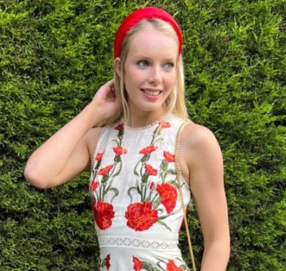 Satin Padded Headband -red