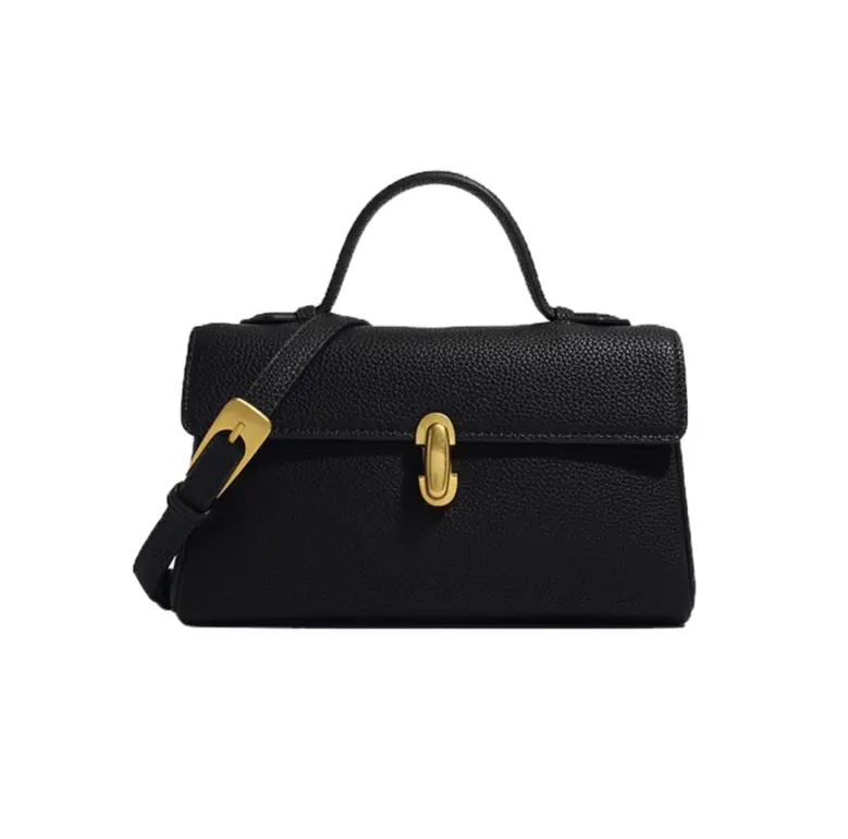 Katherine Vegan Leather Bag – Black