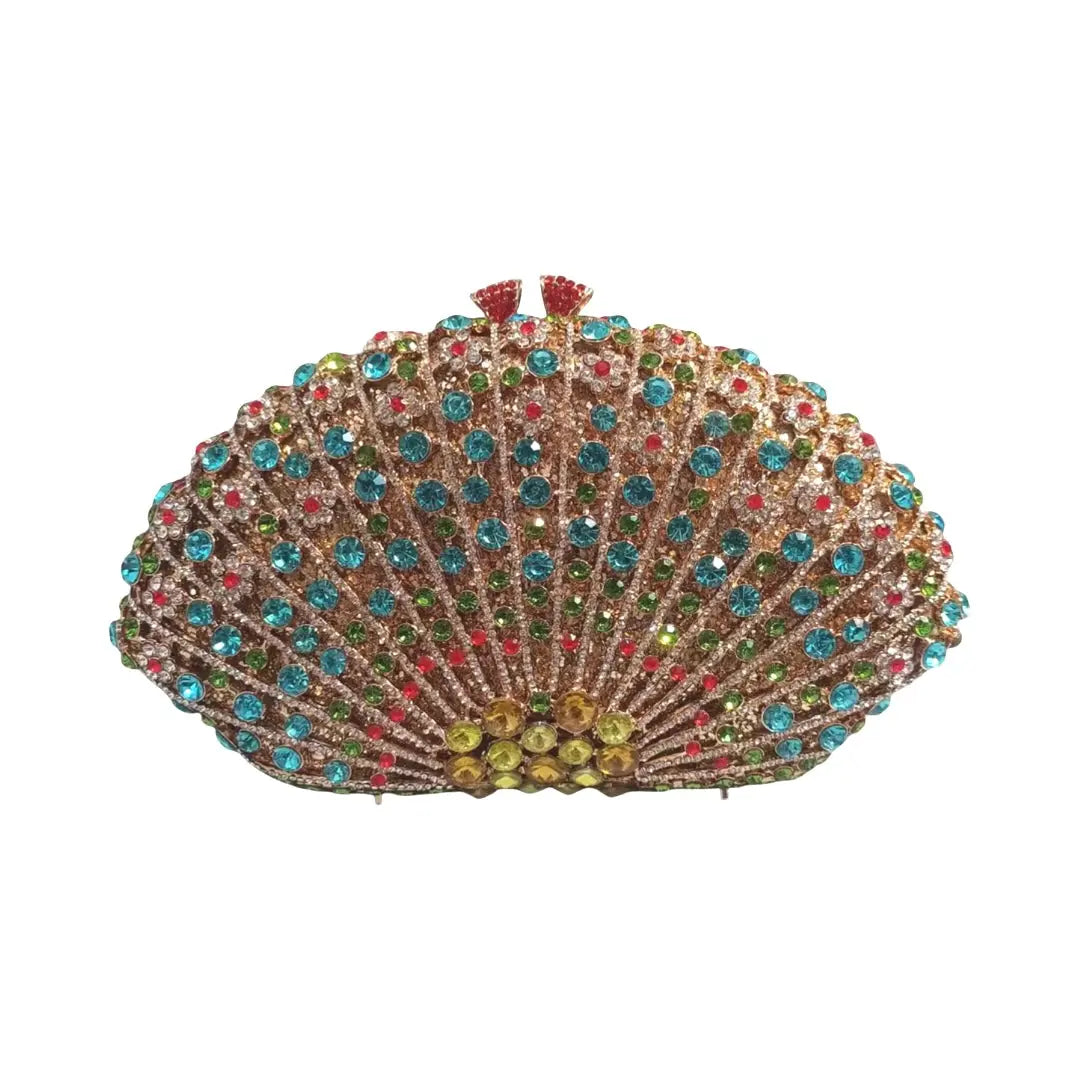 WS Peacock Handmade Clutch Bag - multihue
