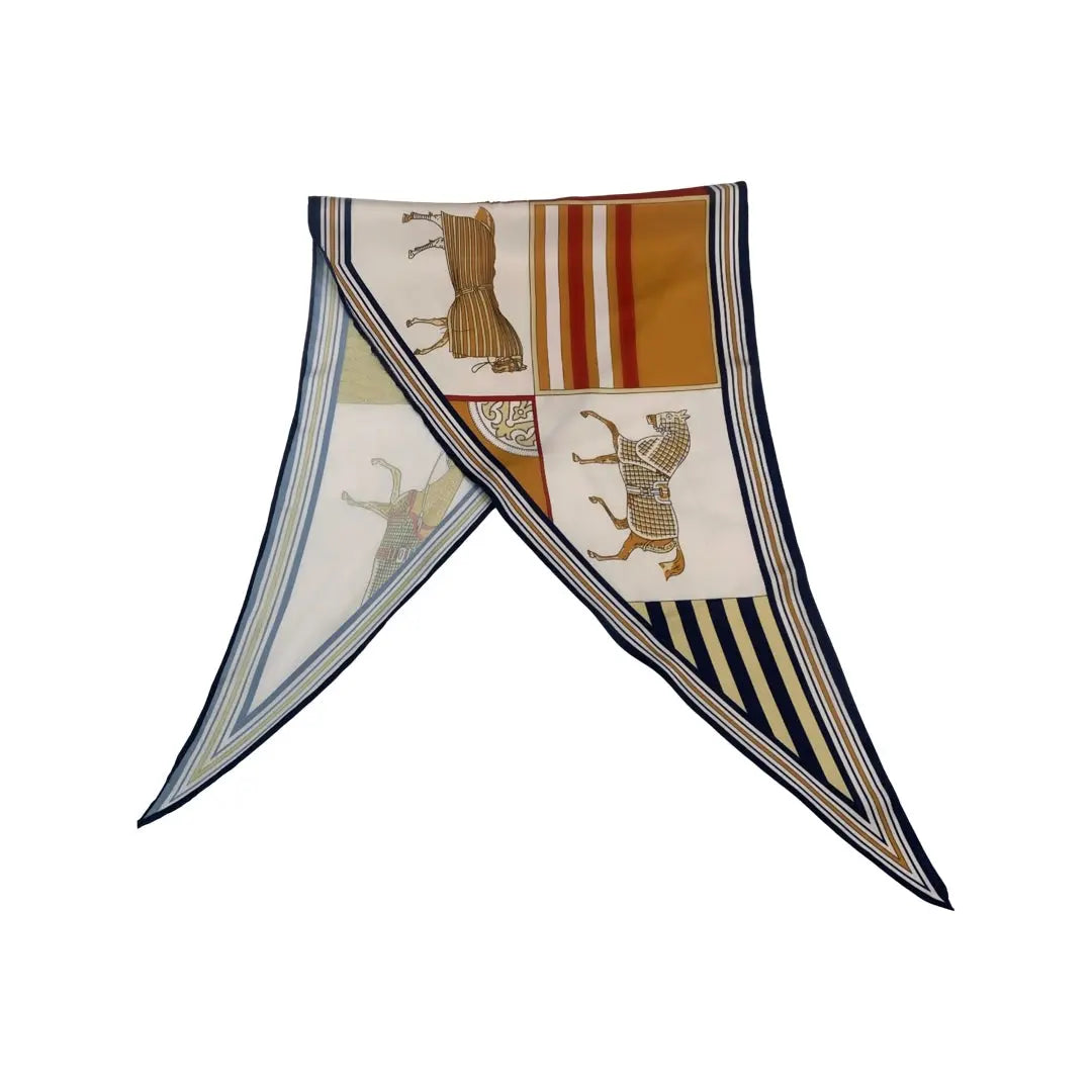 WS Neckscarf / HairScarf - Polo in Gold /Navy Red