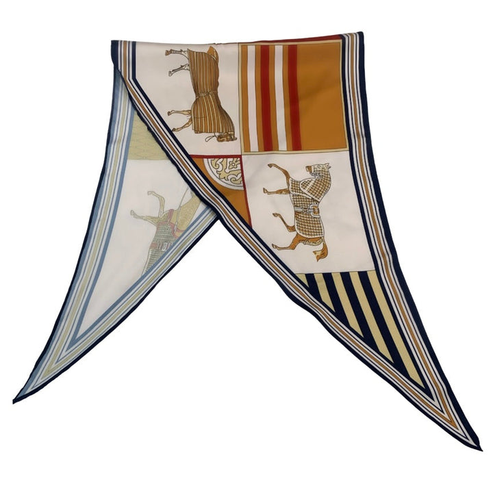 WS Neckscarf Diamond Shape - Gold, Navy & Red - Hero