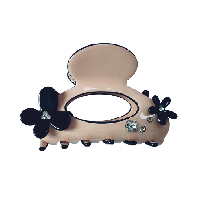 WS Premium Large Hairclaw with Swarovski Crysts &Flwr -Chanel Pink 754523535463