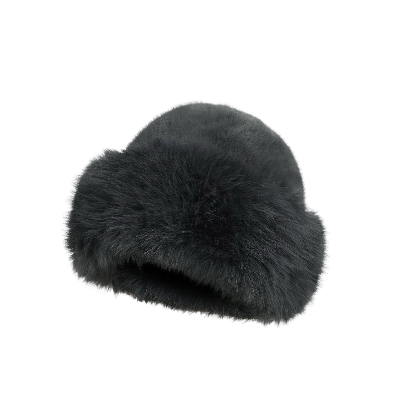 Faux Fur Peruvian stole -  Black