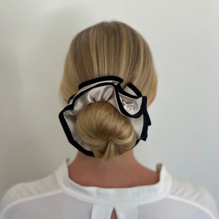 WS Scrunchie with Trim - Off White with Black Trim - Image 2