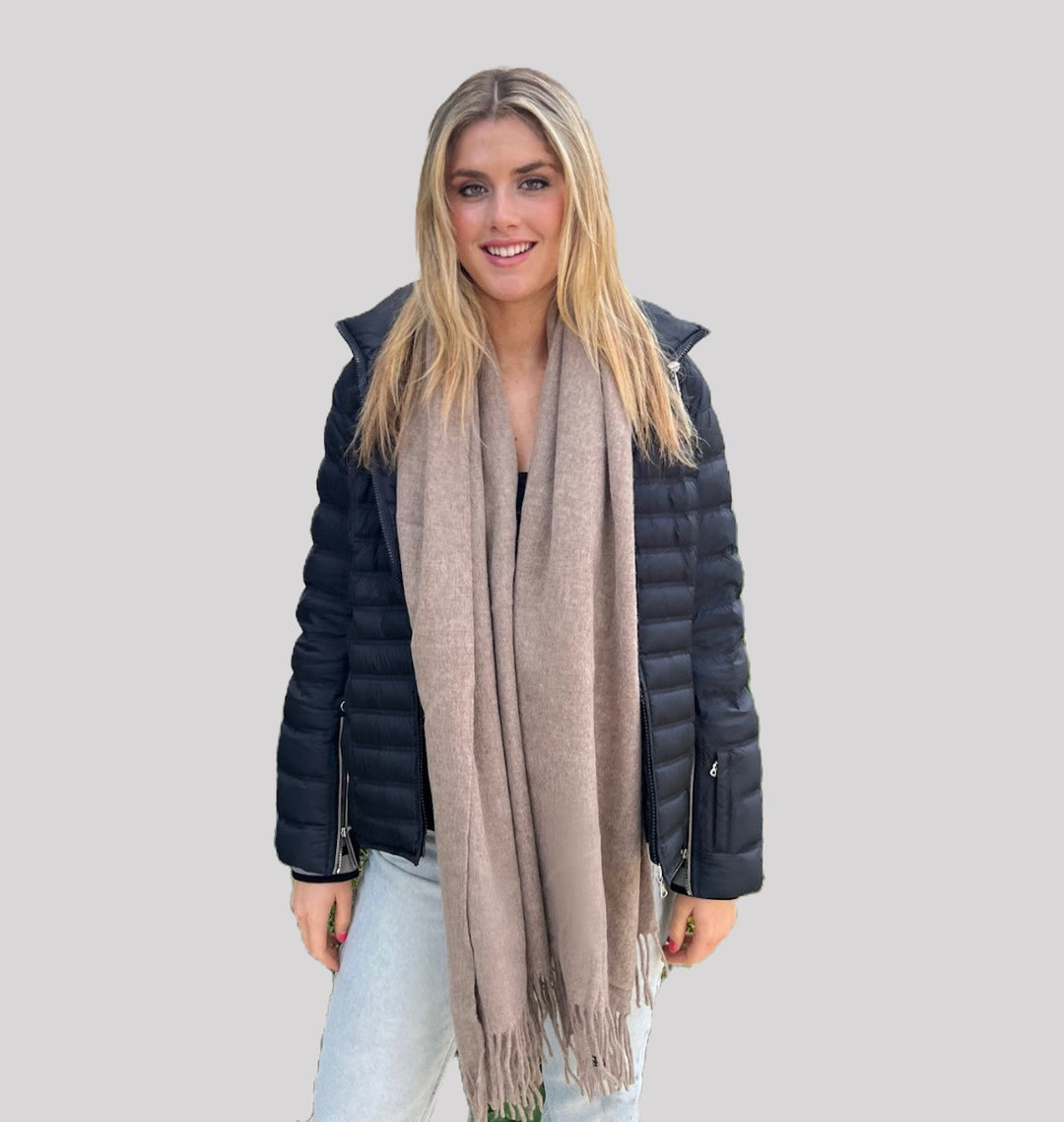 WS Premium Virgin 100% Wool Blanket Scarf- Brown - 746935191047