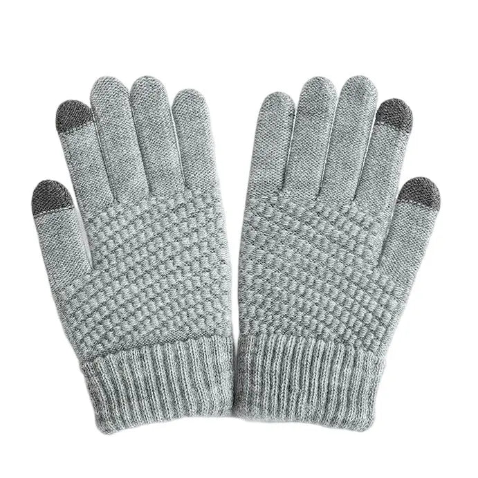 Touchscreen Gloves Women - Woolblend Grey