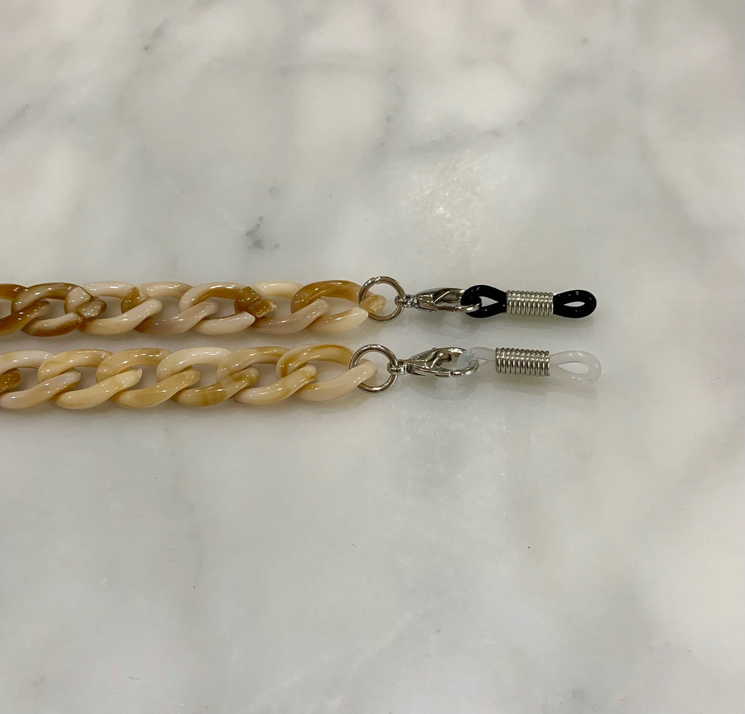 Glasses / Sunglass Chain in Brown and White