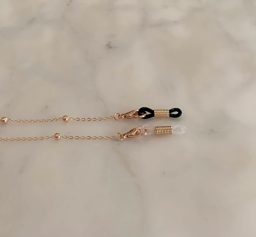 WS Glasses / Sunglasses/Mask Chain Metal - Rose Gold - Image 2