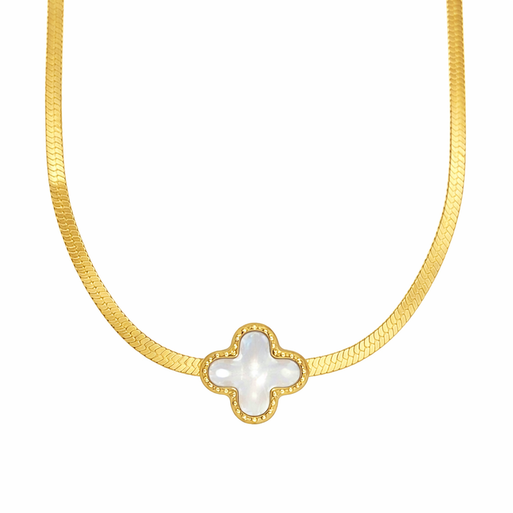 Cross Power Necklace - Gold White