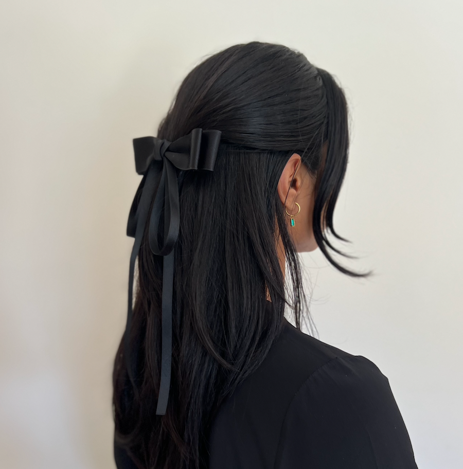 WS The Jennifer Bow Barrette Wide - Black