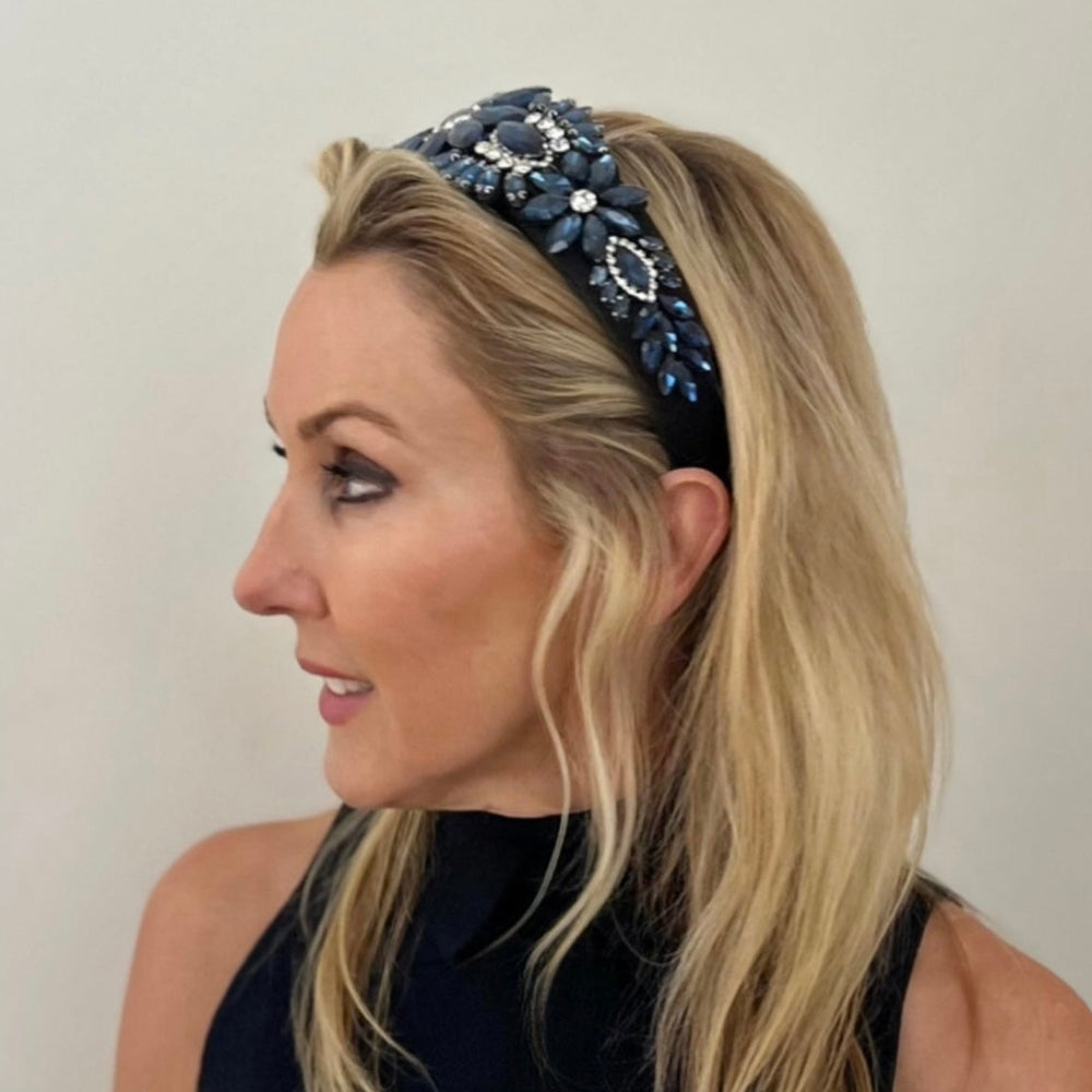 Nichola Navy encrusted Headband