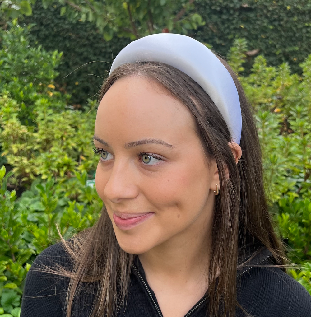 WS - Satin Padded Headband -White 746935190828