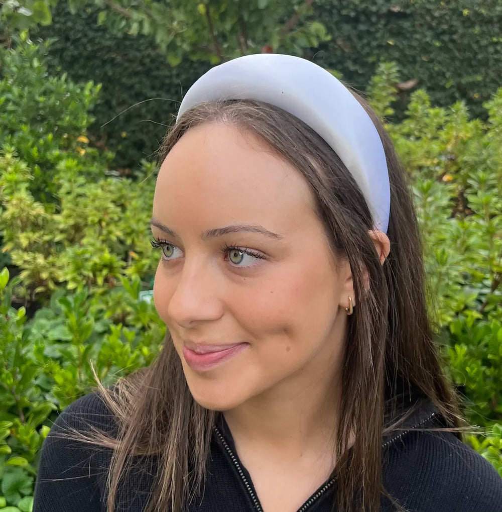 Satin Padded Headband -White