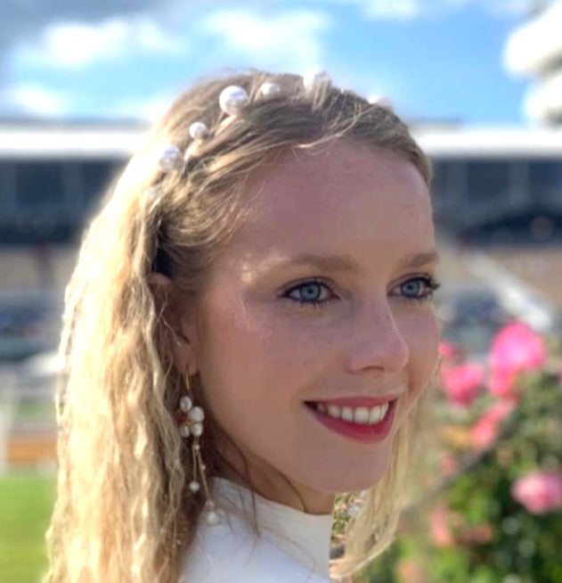 Headband - Gold White Pearl