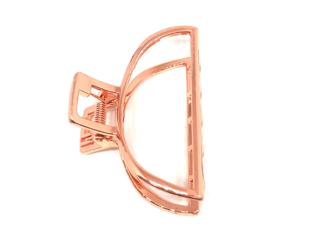 WS - Large Hair Claw Clip Open Shape in Rose Gold 787099021054