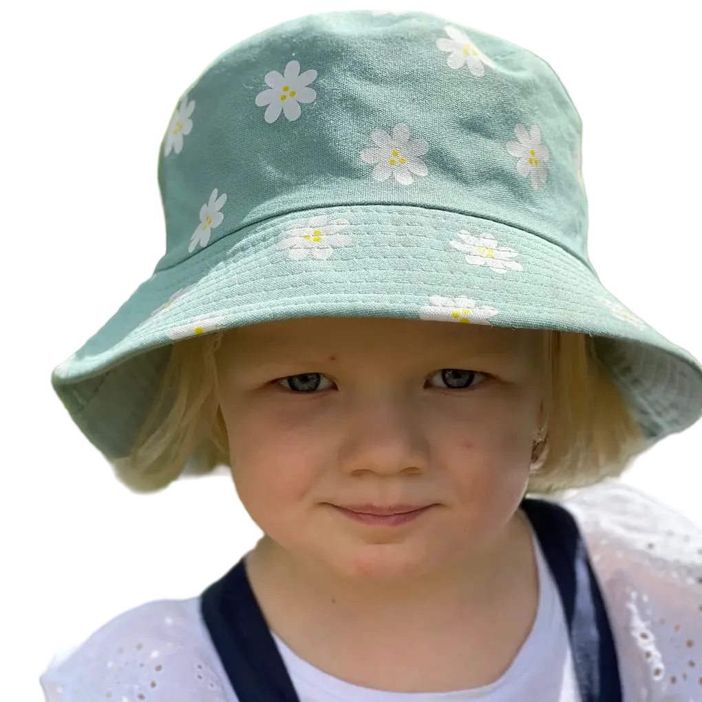 WS - Bucket Hat Reversible - Daisy - Green Daisy/Green - Image 1