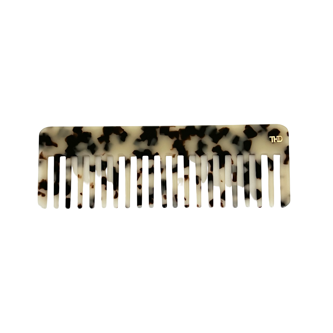 Acetate Detangle Comb in Light Turtle