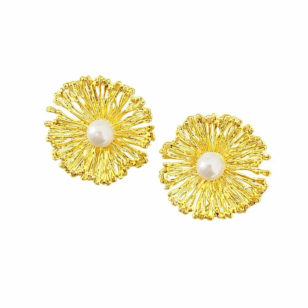 Celestial Bloom Earrings in gold