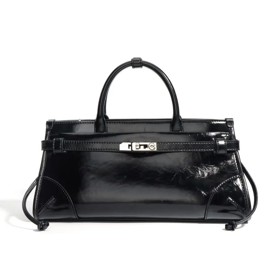 Oxford Cowhide Bag - Black