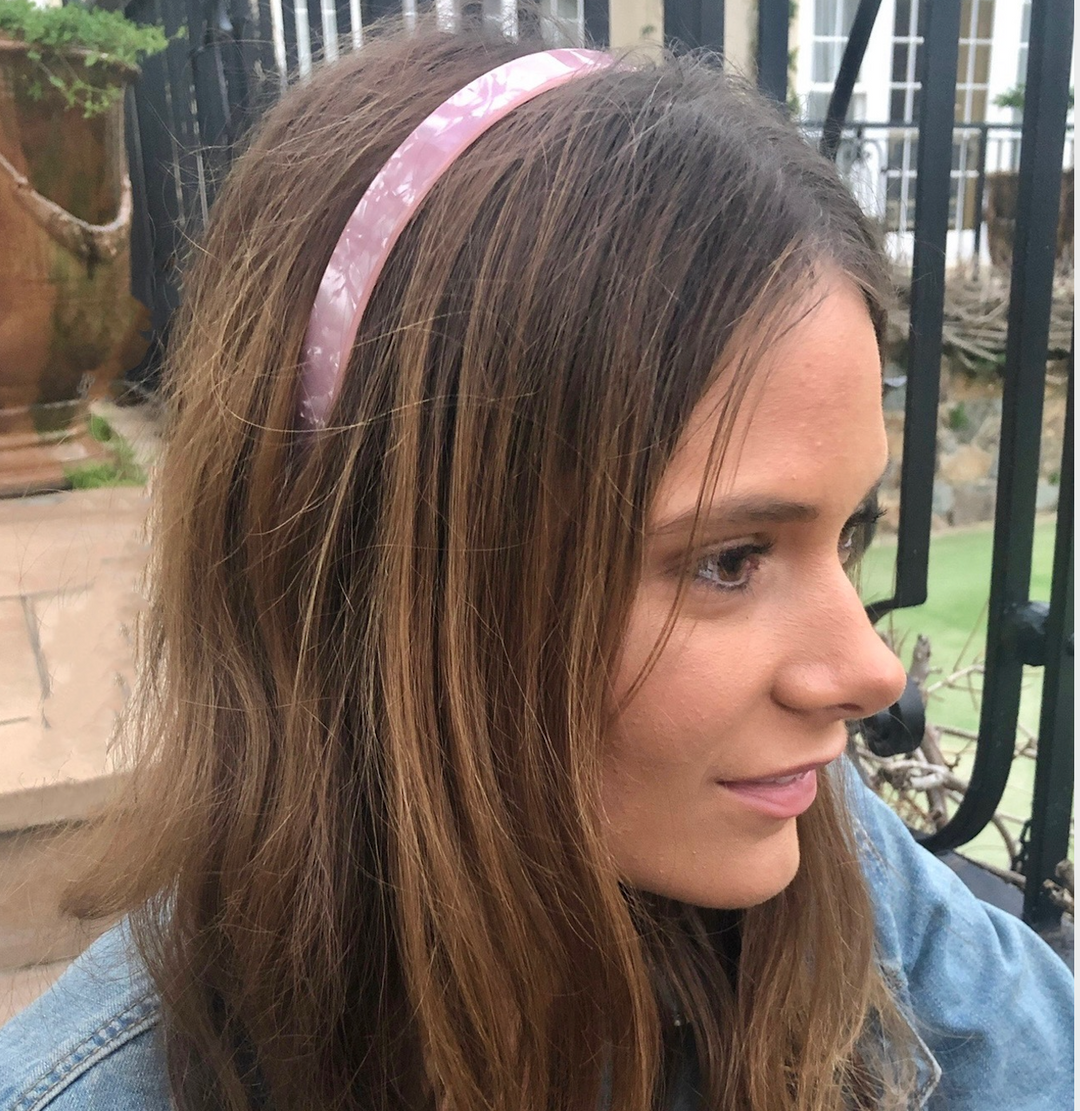 Acetate Headband - Pink Pearl