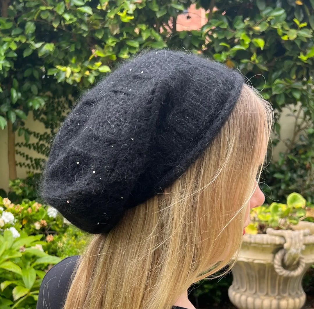 WS Slouch Beanie - Black Sparkle