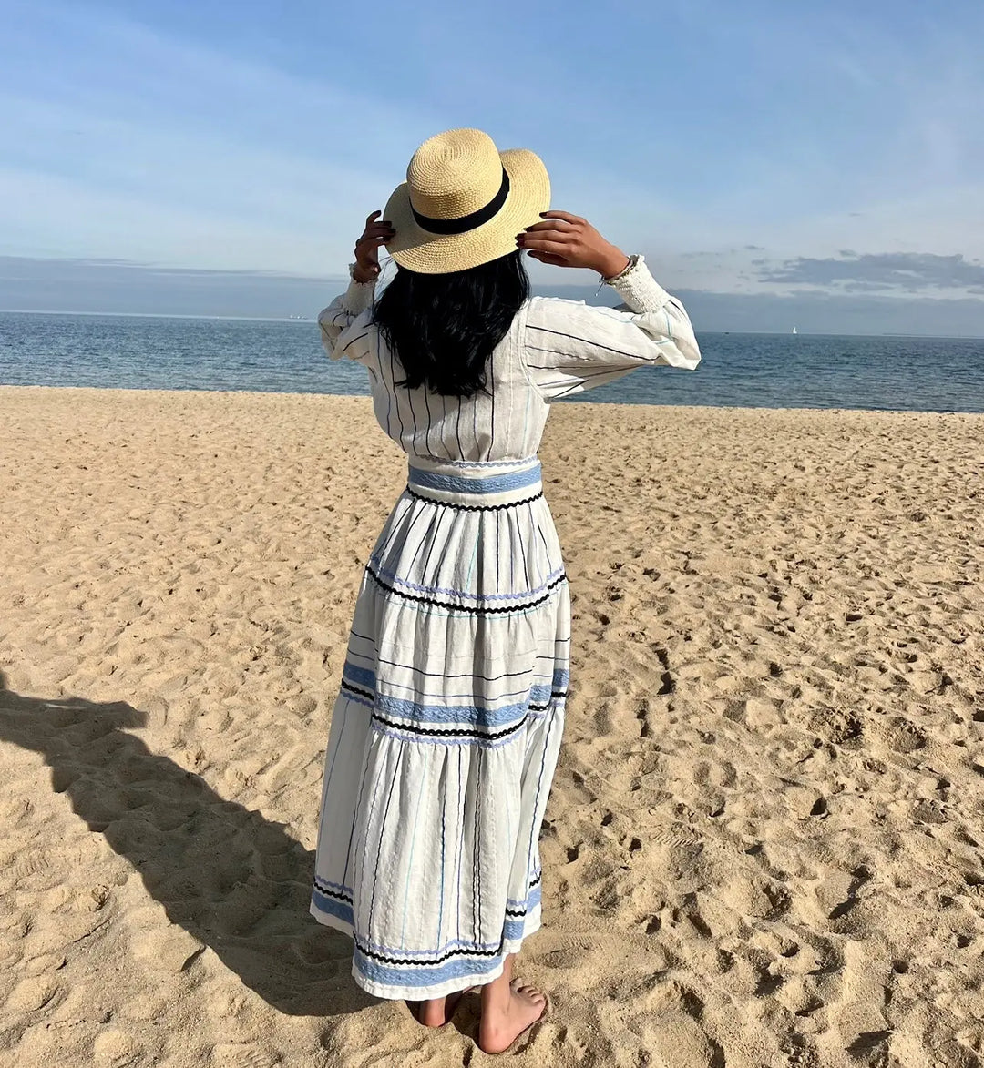 Felicity Linen Embroidered Shirt Dress