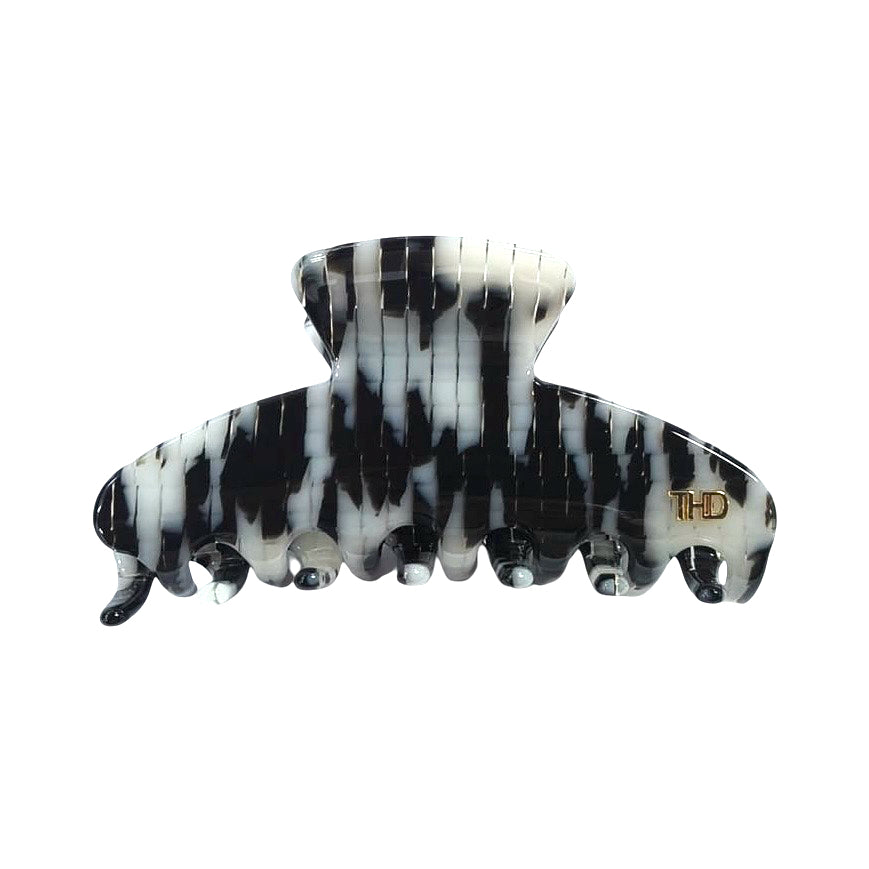 Large Acetate Hair Claw in Black/white