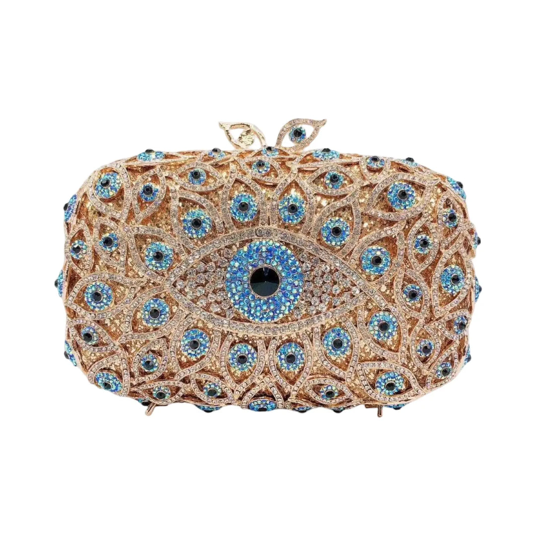 Eye Handmade Gold Clutch Bag