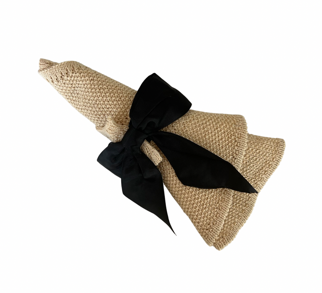 WS Visor Foldable & Black Ribbon - Golden Straw