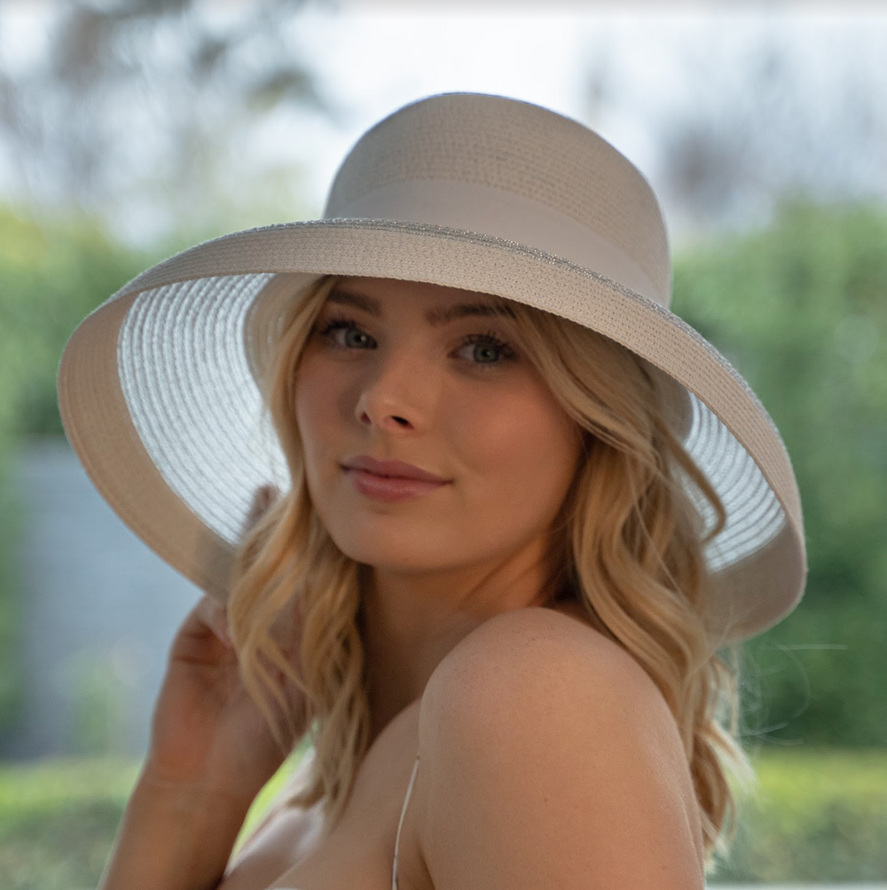Hepburn Foldable Hat - White