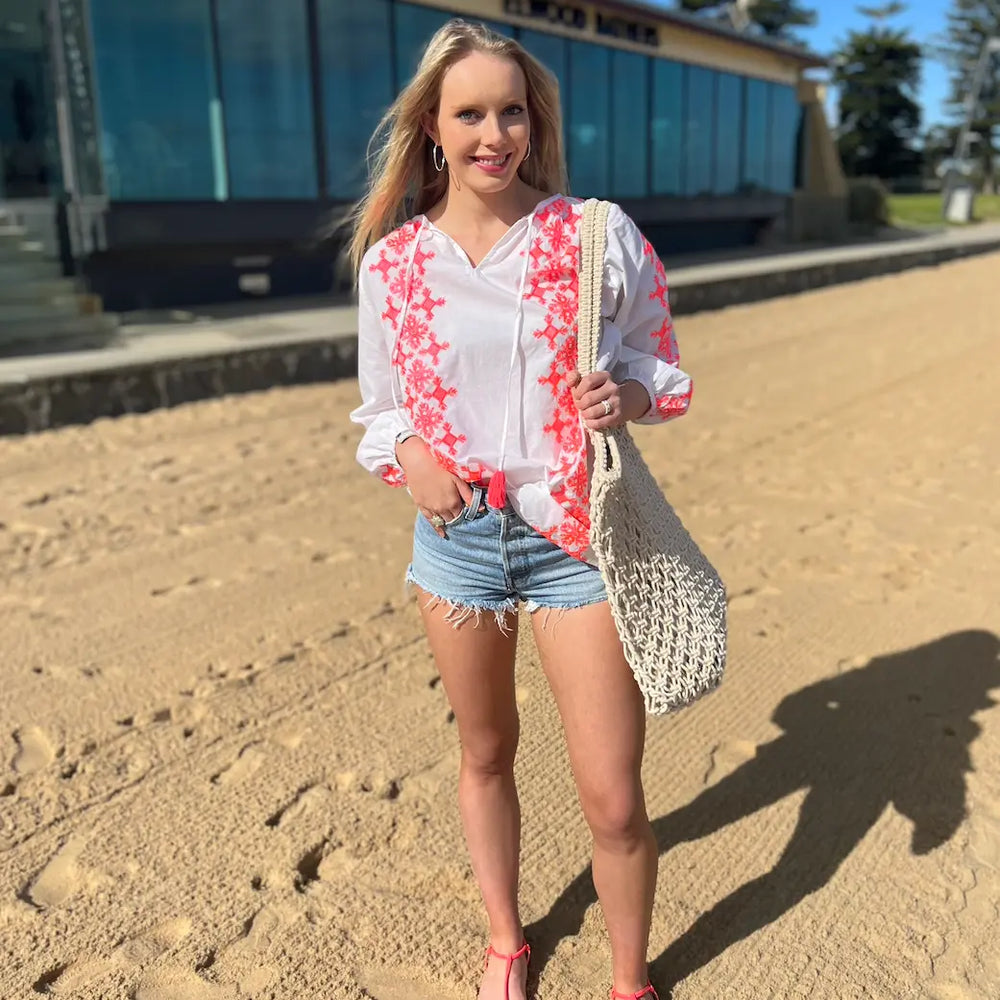 'Ikaria'  Shirt in Neon Pink