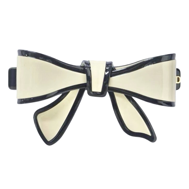 The Bow Barette - Ivory & Black
