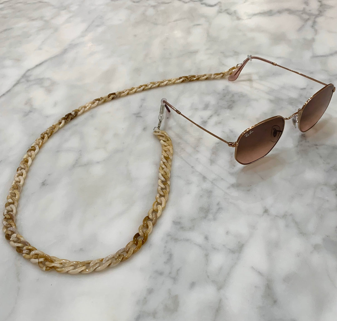 Glasses / Sunglass Chain in Brown and White