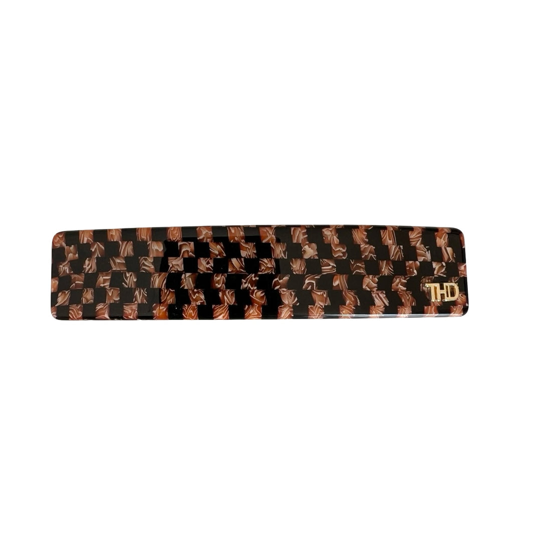 WS - Acetate Barrette - Copper Black Check