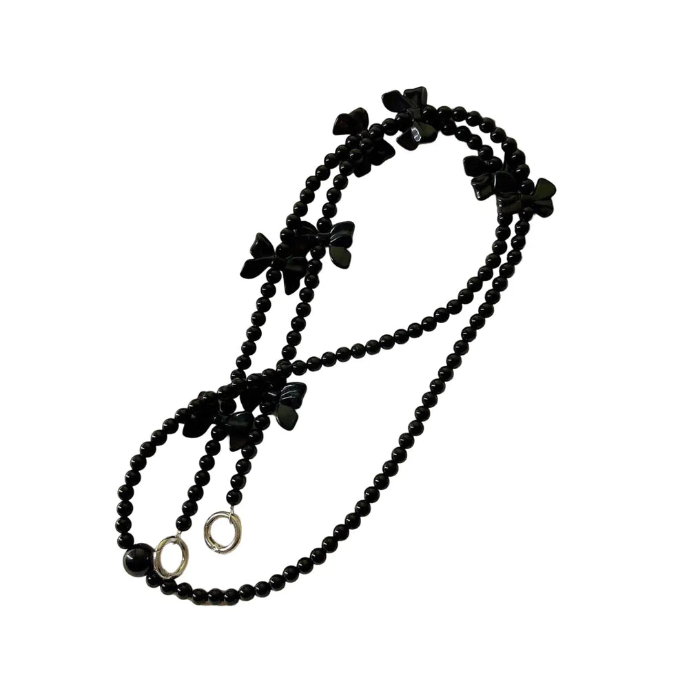 WS Bow Cross Body Phone Strap - Black
