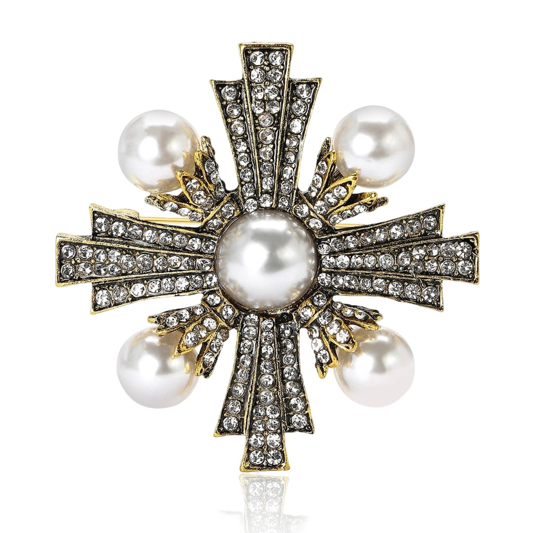 WS Brooch - Victoria Cross Pearl & Gold