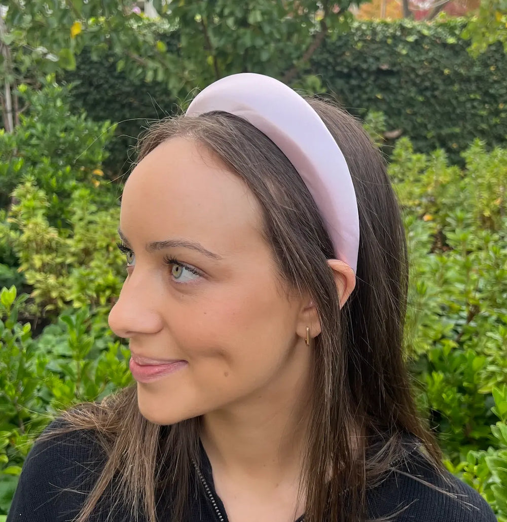 Satin Padded Headband in Digital Purple