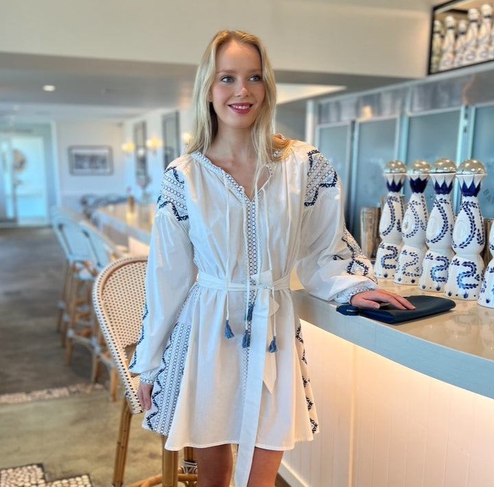 Dress - Embroidered cotton Santorini