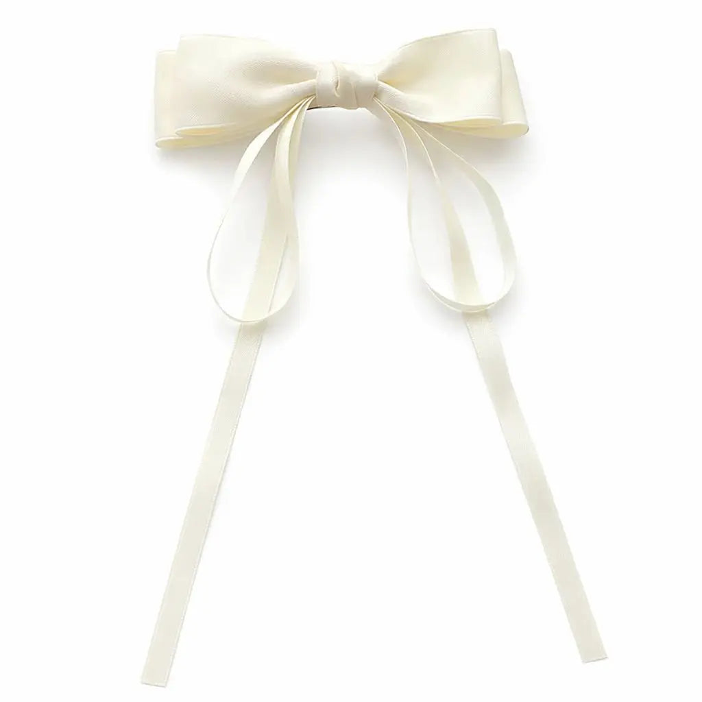WS The Jennifer Bow Barrette Wide - Ivory