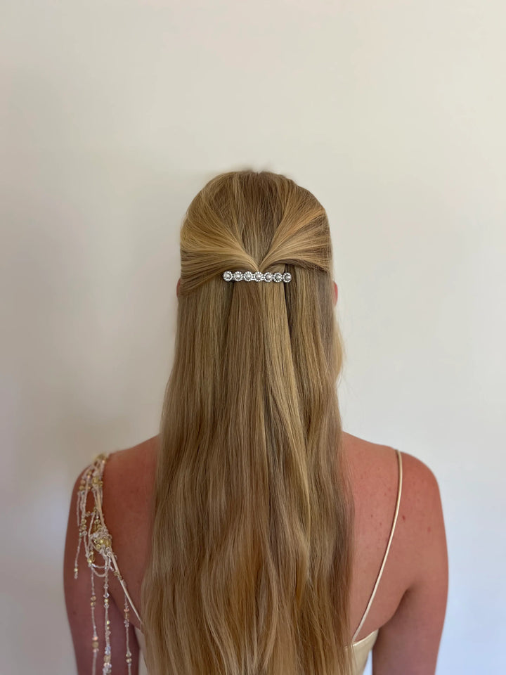 WS The Met Crystal & Pearl Barrette