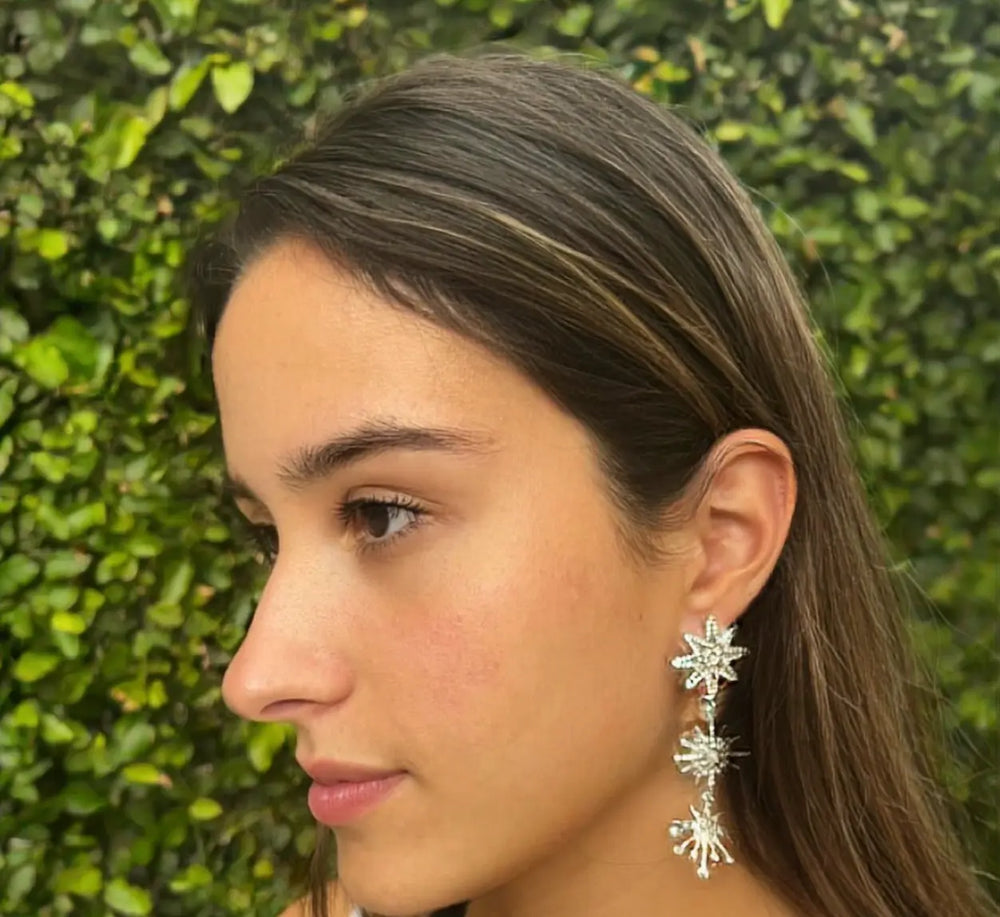 Silver Fireworks Earrings