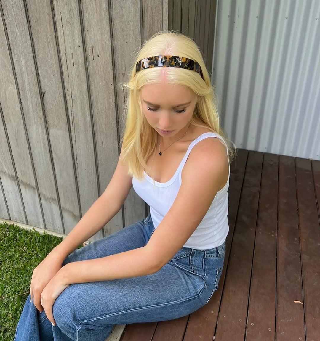 Acetate Headband -2.5cm Wide -Gaia Tortoise